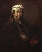 Rembrandt van rijn Easel in front of a self-portrait oil on canvas